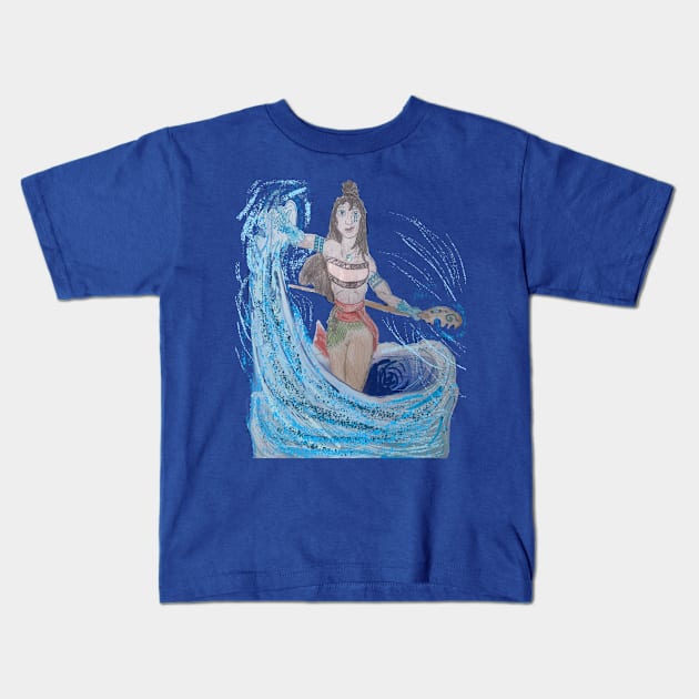 Moana, sea master Kids T-Shirt by Wild Howler Designs